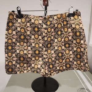Metallic Jaquard Glam Boho Shorts
